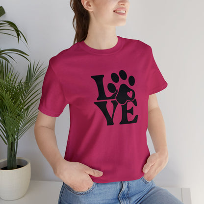Love, Dog, Animals, Words- Adult, Regular Fit, Soft Cotton, T-shirt