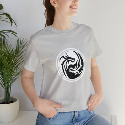 Symbol, Dragon, Ying Yang- Adult, Regular Fit, Soft Cotton, Smaller Size Image, T-shirt