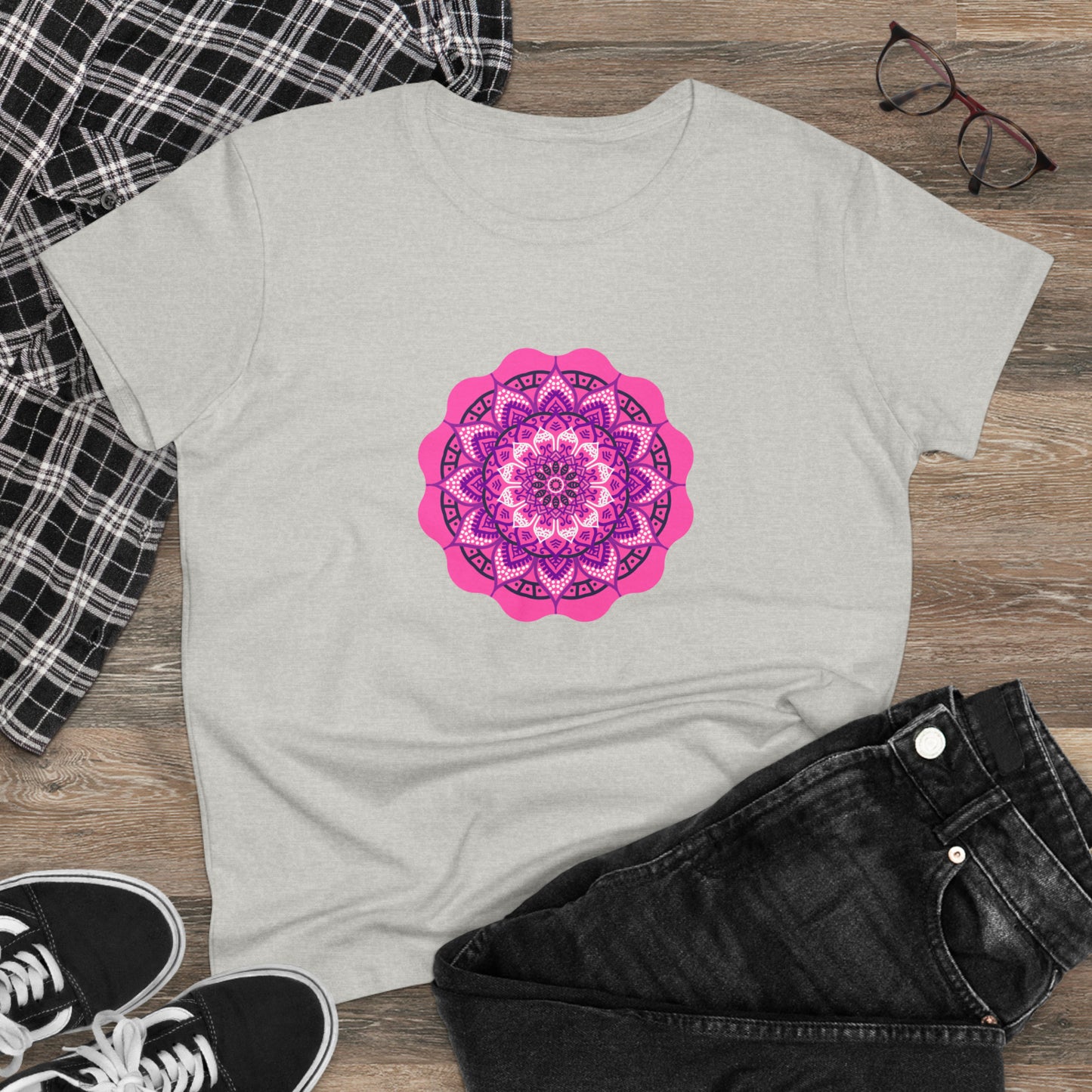 Colorful, Art, Nature, Flowers- Adult, Semi-fitted, T-shirt