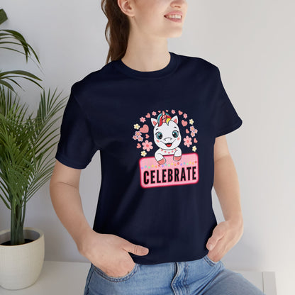 Fantasy, Unicorn, Celebrate, Positive, Event, Birthday- Adult, Regular Fit, Soft Cotton, T-shirt