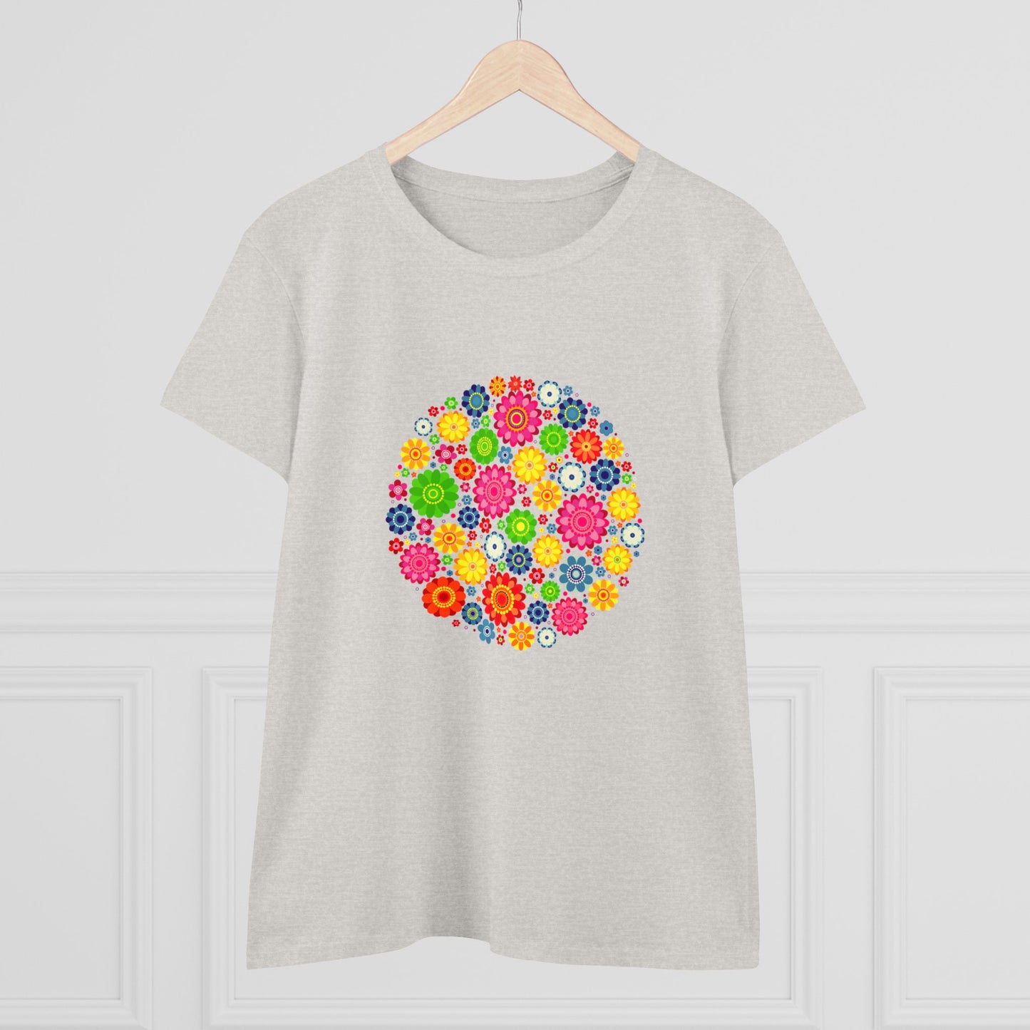 Colorful, Nature, Flowers- Adult, Semi-fitted, T-shirt