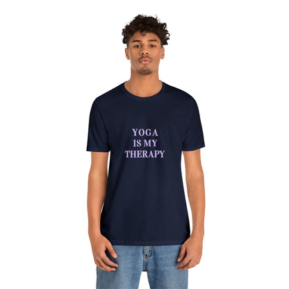 Yoga Is My Therapy- Adult, Regular Fit, Soft Cotton, Smaller Size Image, T-shirt