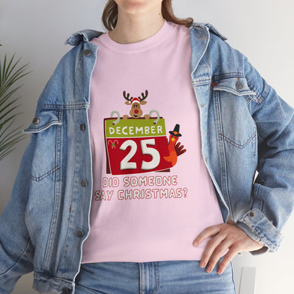 Christmas Funny, Cute Holiday  Calendar T-shirt-Unisex Heavy Cotton Tee