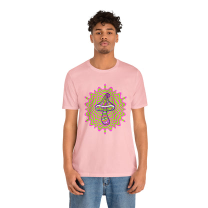 Colorful, Retro Mushrooms T-shirt- Adult, Regular Fit, Soft Cotton, T-shirt