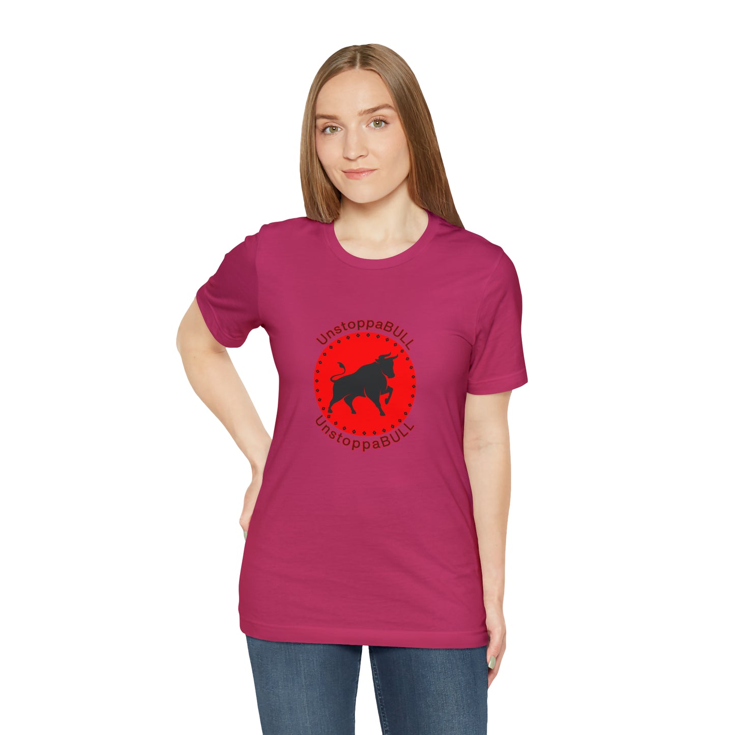 Animals, Bull, Symbol, Unstoppable, UnstoppaBULL- Adult- Adult, Regular Fit, Soft Cotton, Full Size Image, T-shirt