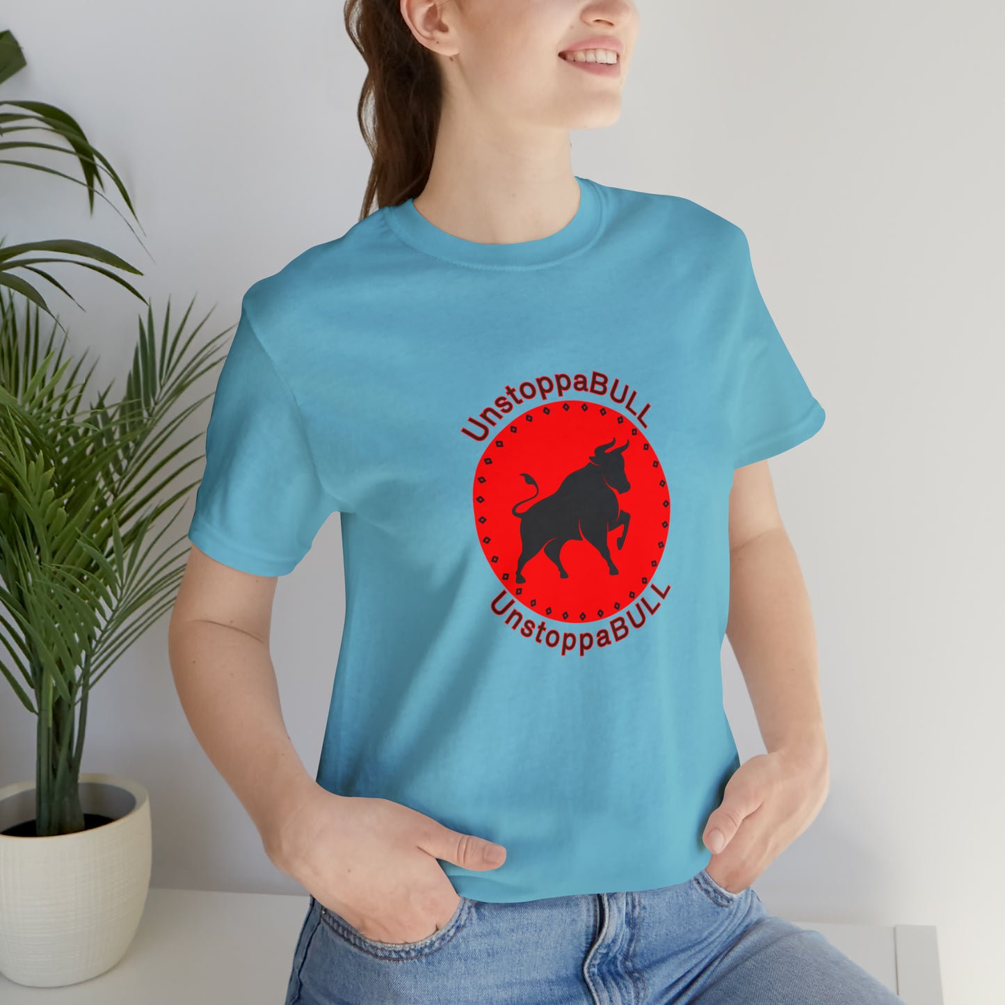 Animals, Bull, Symbol, Unstoppable, UnstoppaBULL- Adult- Adult, Regular Fit, Soft Cotton, Full Size Image, T-shirt