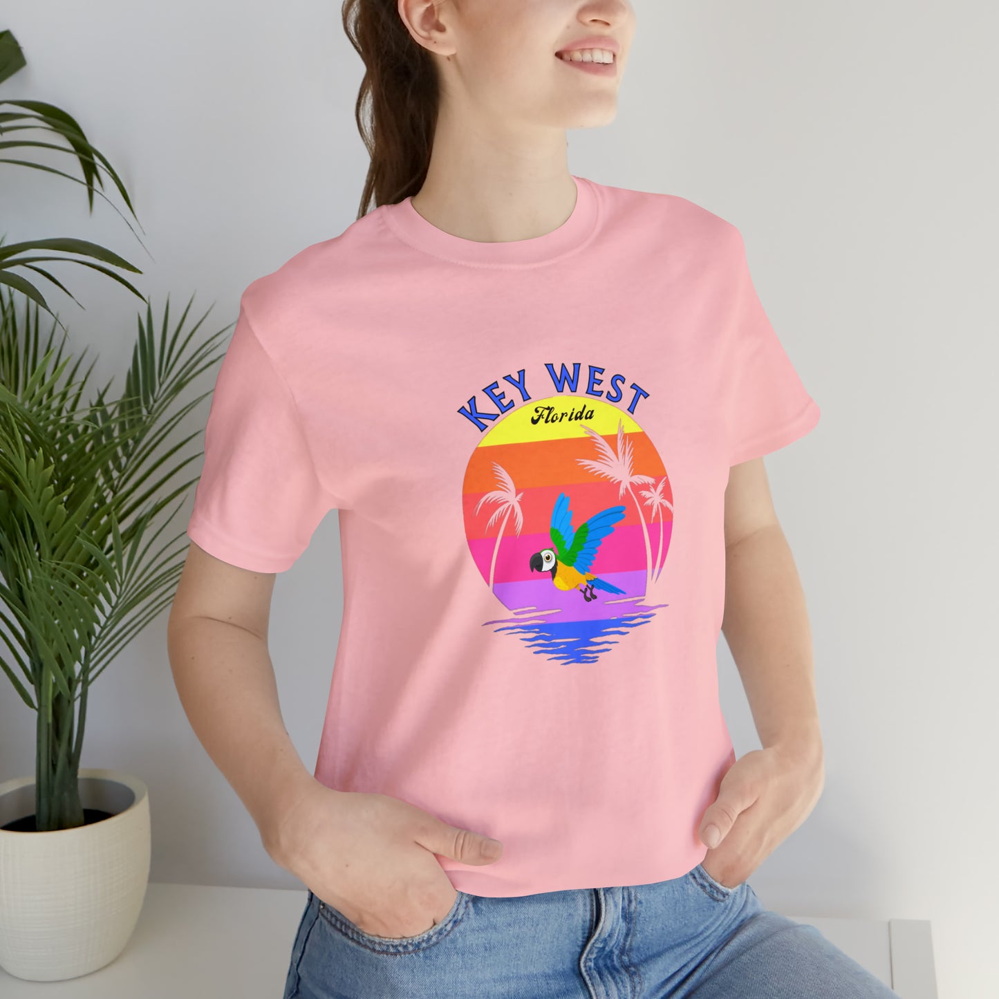 Places, States, Beach, Key West, Florida, United States of America, Animals, Birds- Adult, Regular Fit, Soft Cotton, T-shirt