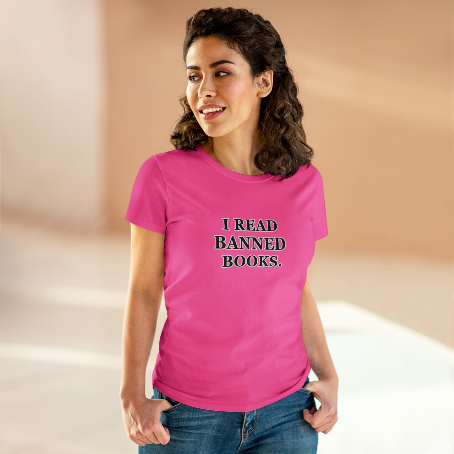 Reading, I Read Banned Books, Things, Books- Adult, Semi-fitted, Smaller Size Image T-Shirt