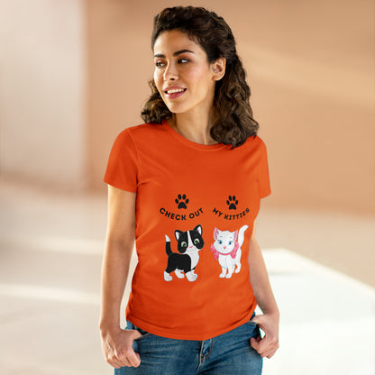Kitty Cat T-Shirt / Check Out My Kitties Semi-Fitted Shirt / Unisex Jersey Short Sleeve Tee / Humorous Pet Clothes