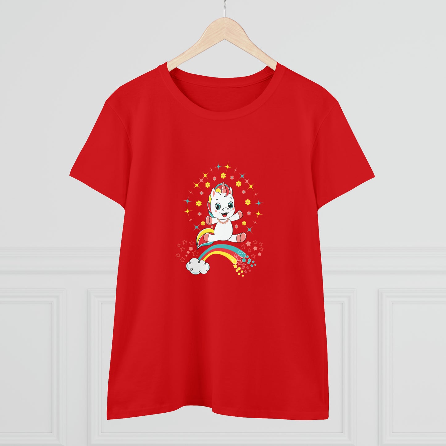 Fantasy, Unicorn, Positive, Things, Rainbow- Adult, Semi-fitted T-shirt