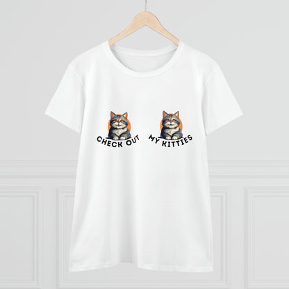 Kitty Cat T-Shirt / Check Out My Kitties Semi-Fitted Shirt / Unisex Jersey Short Sleeve Tee / Humorous Pet Clothes