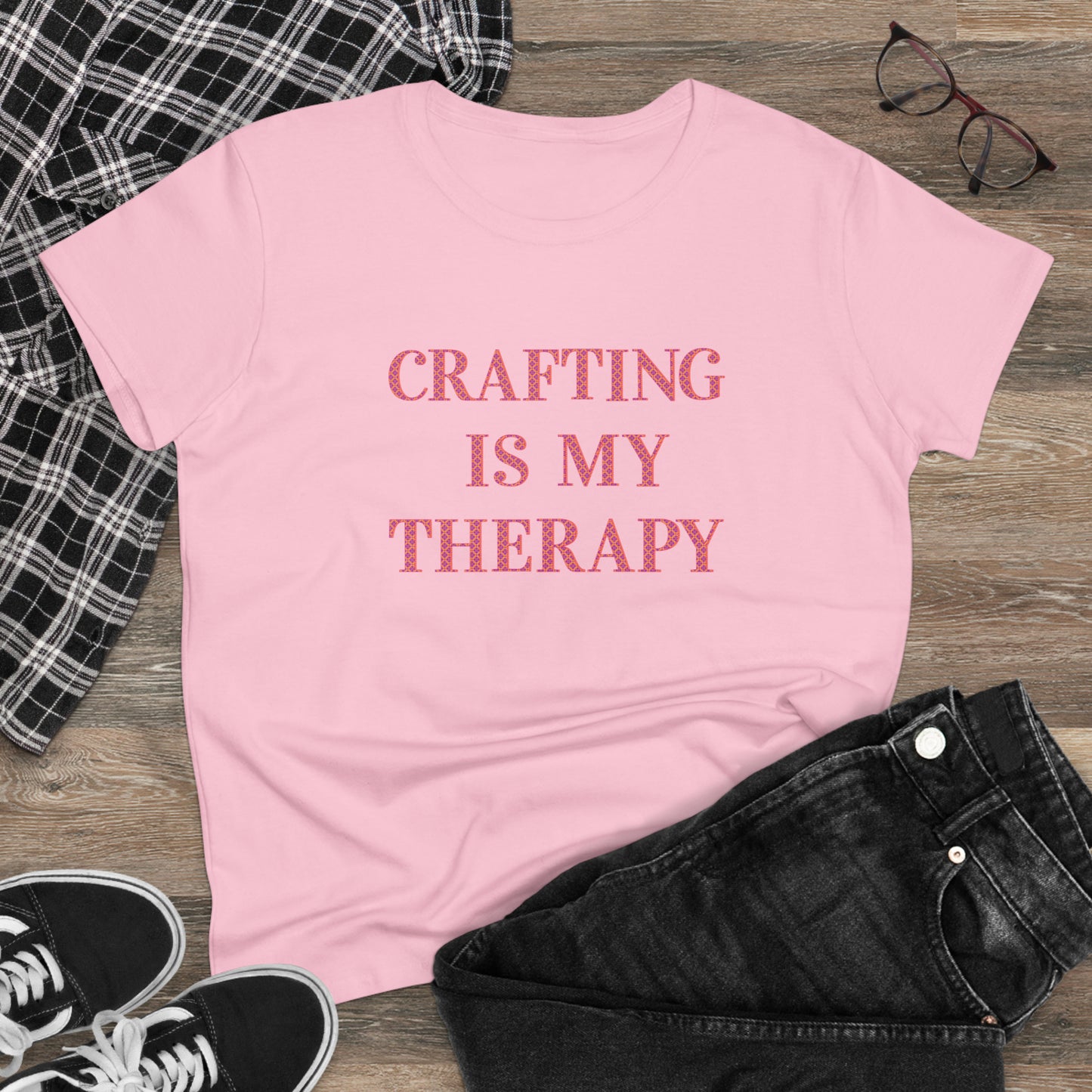Crafting Is My Therapy- Adult, Semi-fitted, T-shirt