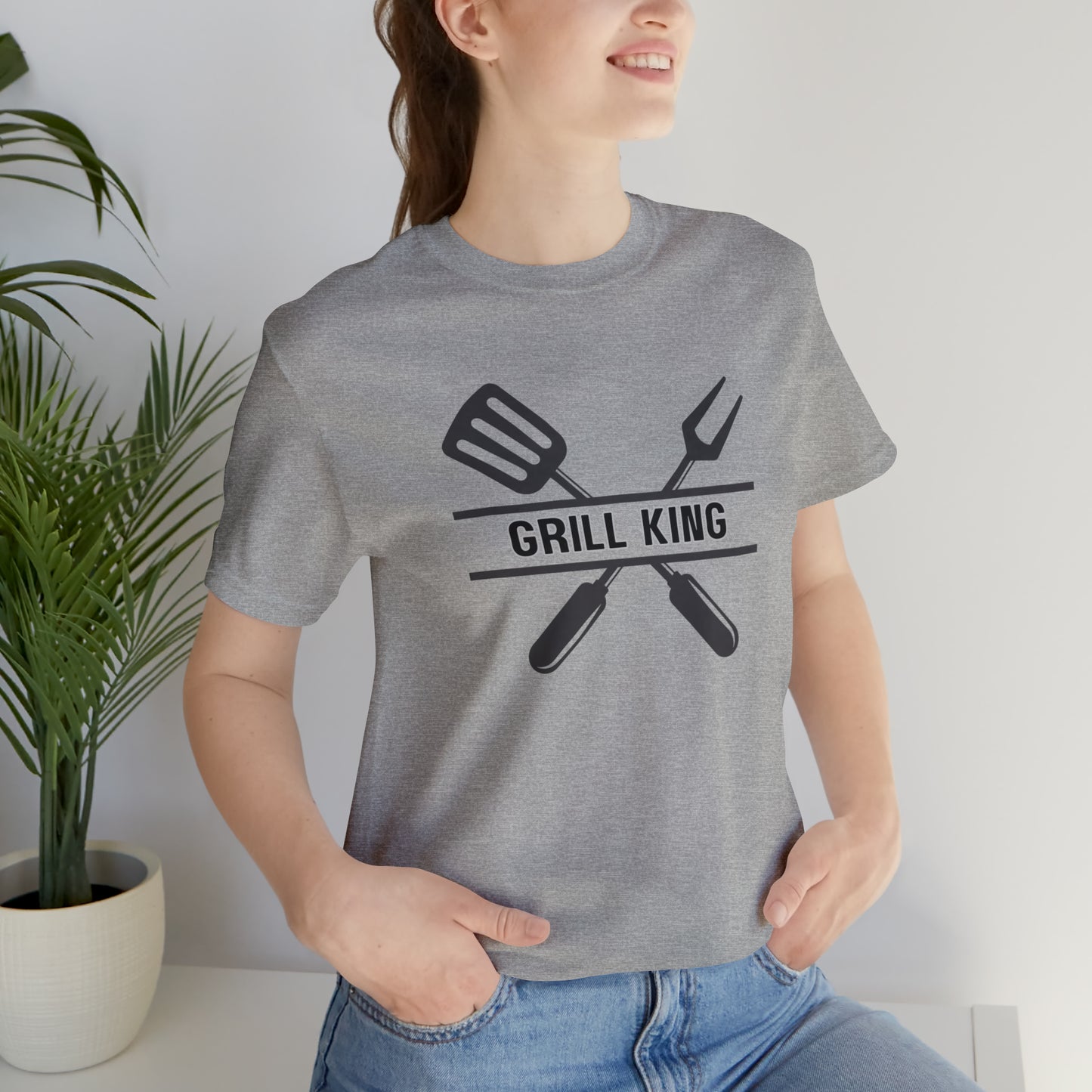 Hobby, Interest, Grilling, Grill King, Family, Dad, Mom- Adult, Regular Fit, Soft Cotton, T-shirt