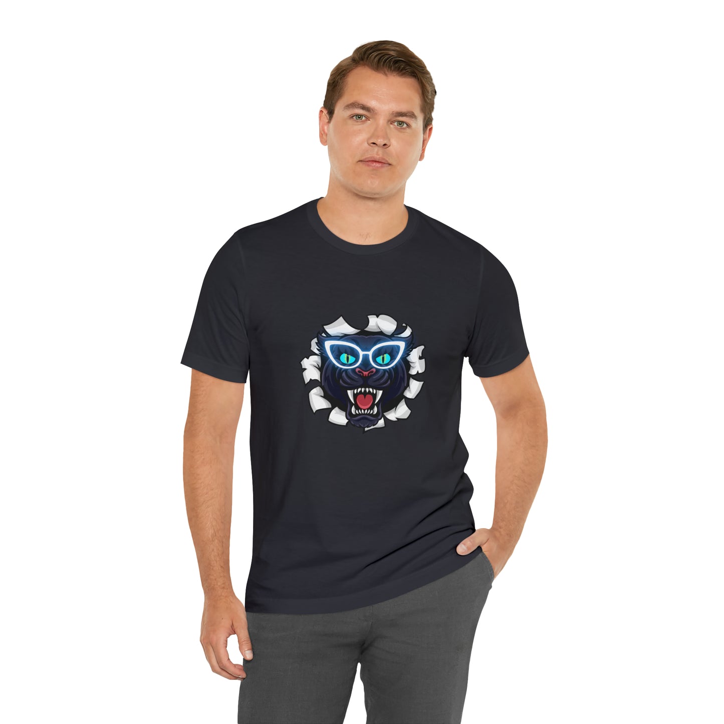 Holidays, Halloween, Animals, Felines, Funny, Sports, Panthers- Adult, Regular Fit, Soft Cotton, T-shirt