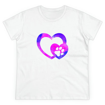 Art, Colorful, Love, Dog Paw- Adult, Semi-fitted, T-shirt