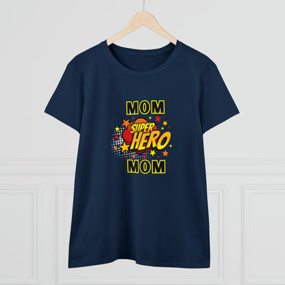Family, Mom, Superhero, Positive- Adult, Semi-fitted, T-shirt