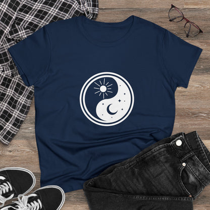 Symbol, Ying Yang, Sun and Moon - Adult, Semi-fitted, T-shirt