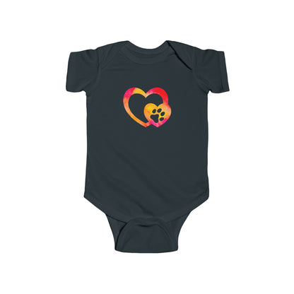 Art, Colorful, Love, Dog Paw- Baby, Infant, Toddler, Soft Cotton, Onesie