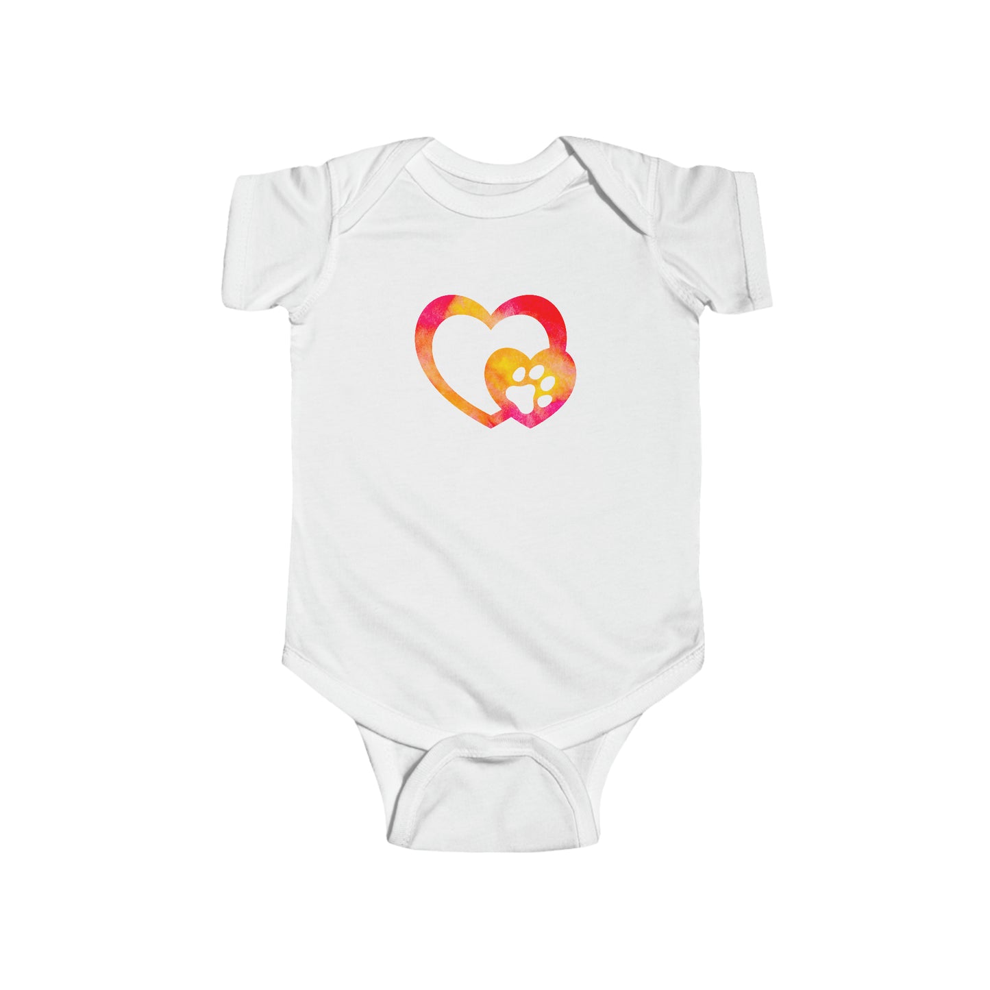 Art, Colorful, Love, Dog Paw- Baby, Infant, Toddler, Soft Cotton, Onesie
