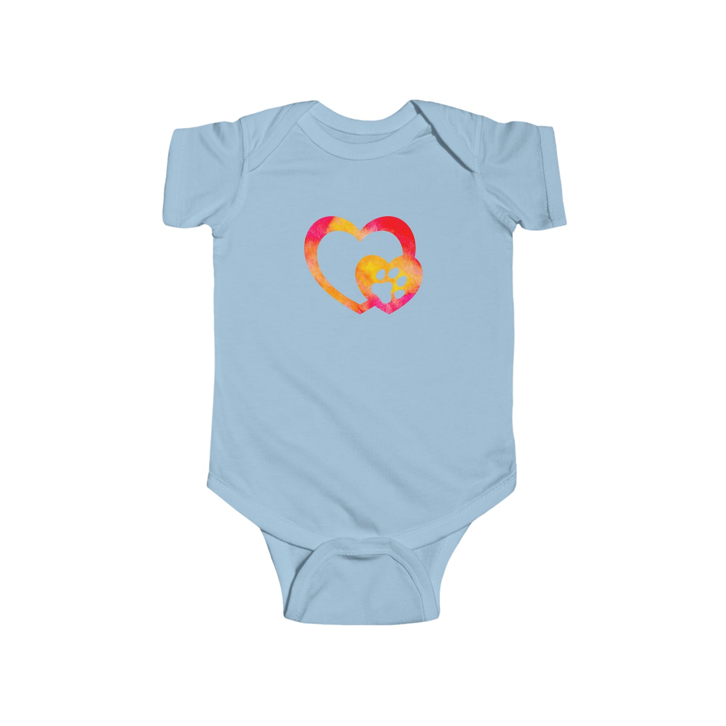 Art, Colorful, Love, Dog Paw- Baby, Infant, Toddler, Soft Cotton, Onesie