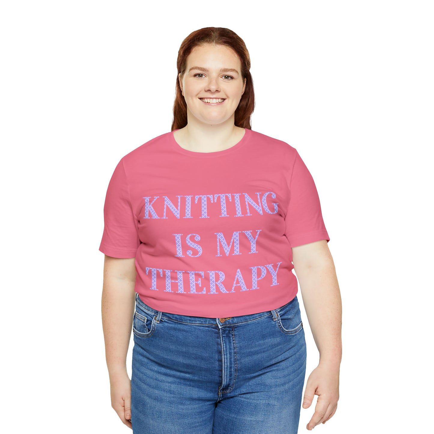Knitting Is My Therapy- Adult, Regular Fit, Soft Cotton, T-shirt