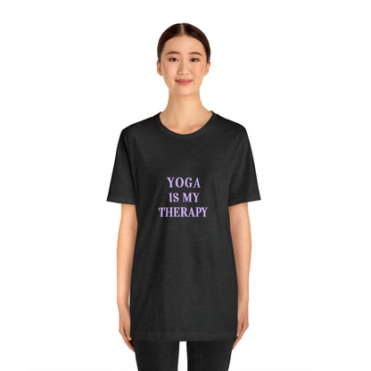 Yoga Is My Therapy- Adult, Regular Fit, Soft Cotton, Smaller Size Image, T-shirt