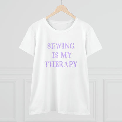 Sewing Is My Therapy- Adult, Semi-fitted T-shirt