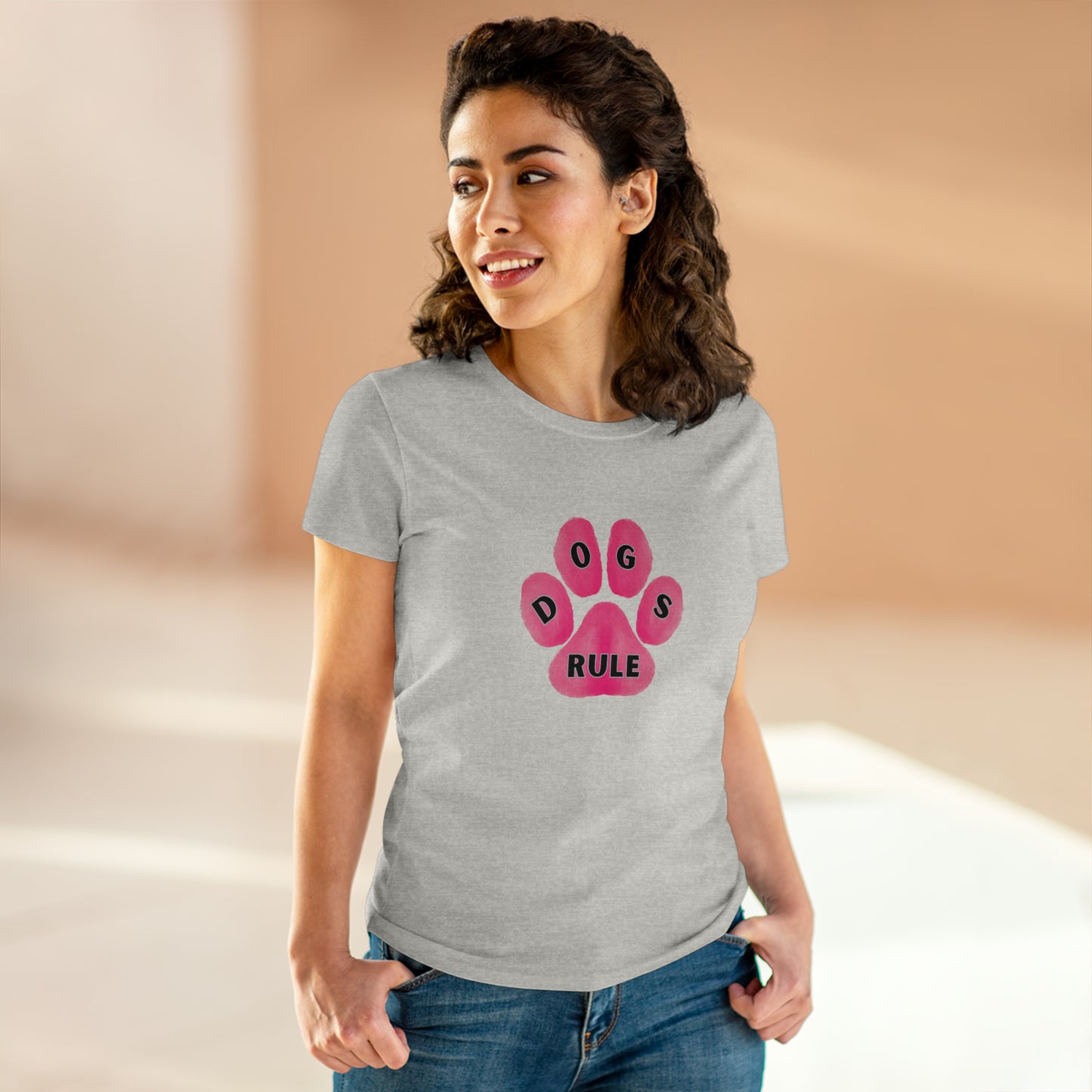 Art, Colorful, Dog Paw, Dogs Rule- Adult, Semi-fitted, T-shirt