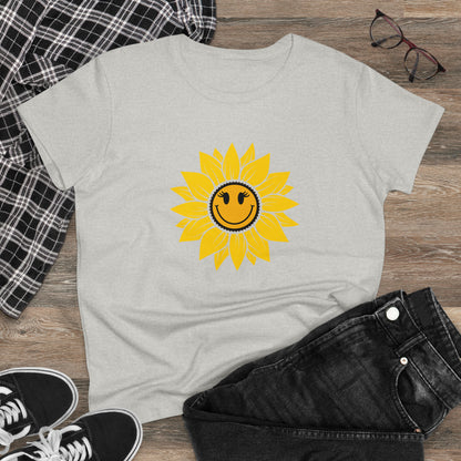Positive, Sunflower, Nature, Gardens, Flowers, Garden- Adult, Semi-fitted, Half Caffeinated (Smaller Size Image), T-shirt