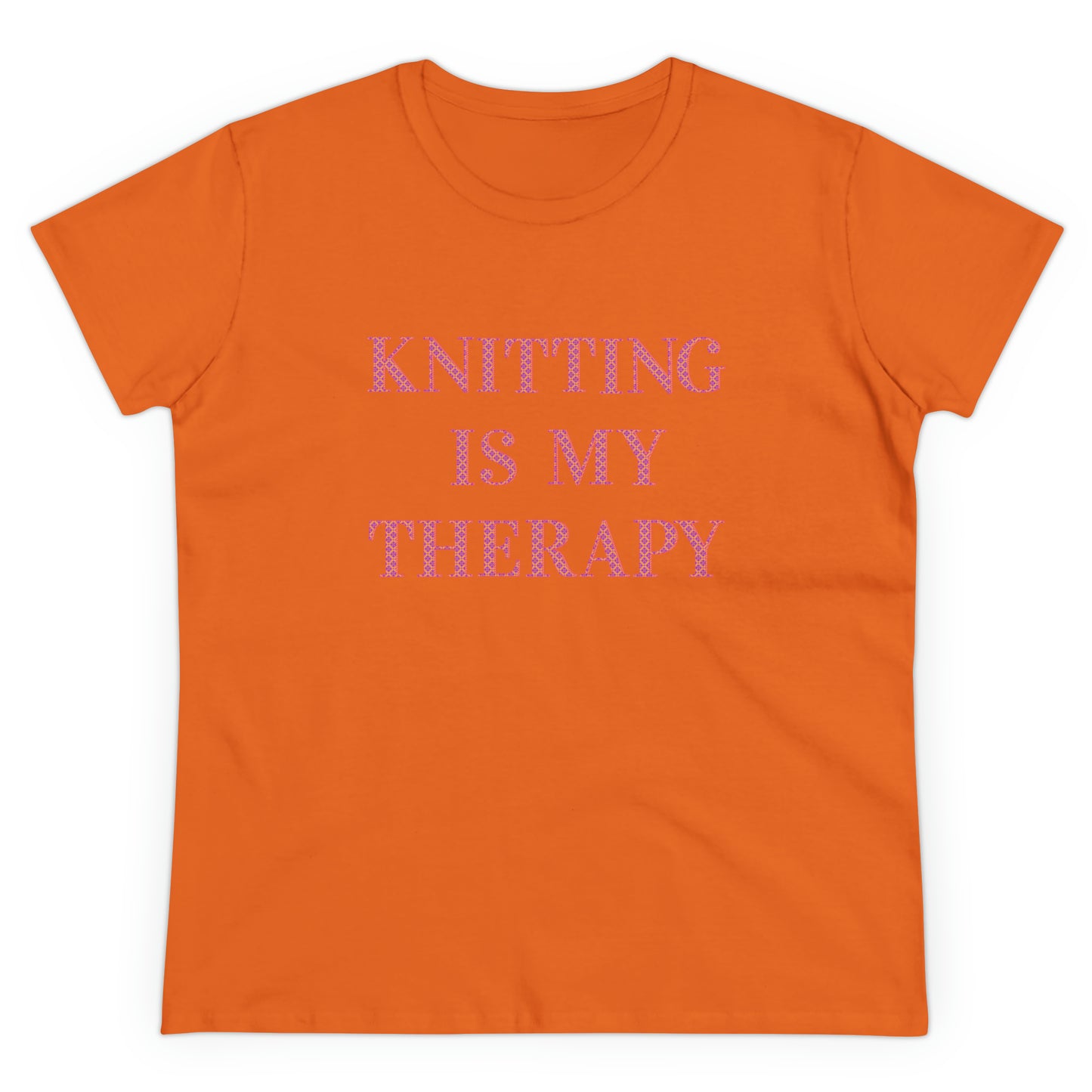 Knitting Is My Therapy- Adult, Semi-fitted T-shirt