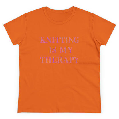 Knitting Is My Therapy- Adult, Semi-fitted T-shirt