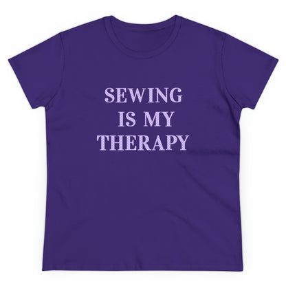 Sewing Is My Therapy- Adult, Semi-fitted T-shirt