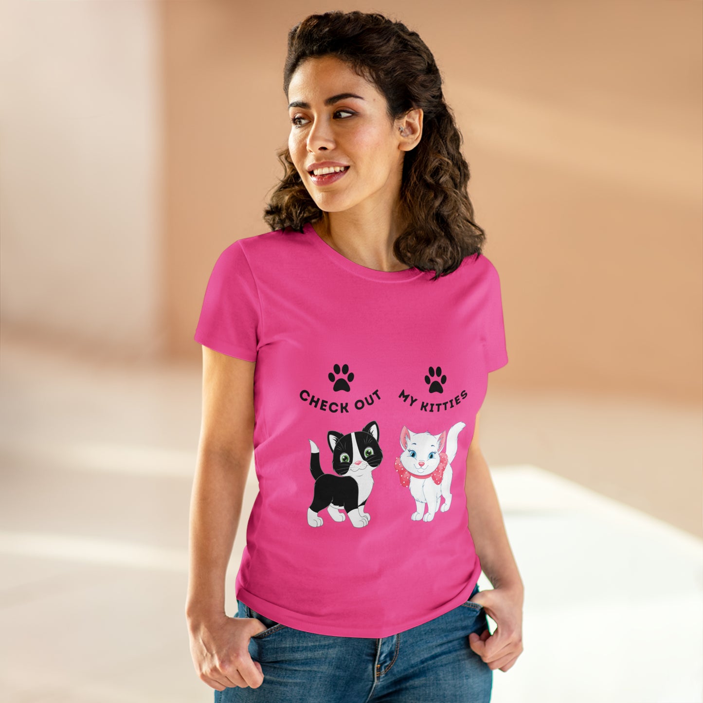 Kitty Cat T-Shirt / Check Out My Kitties Semi-Fitted Shirt / Unisex Jersey Short Sleeve Tee / Humorous Pet Clothes