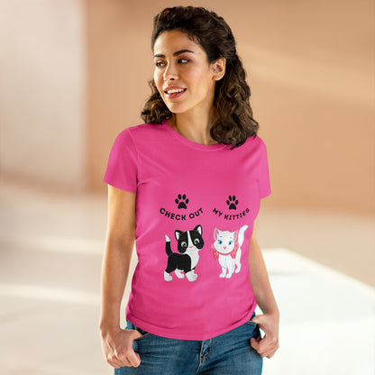 Kitty Cat T-Shirt / Check Out My Kitties Semi-Fitted Shirt / Unisex Jersey Short Sleeve Tee / Humorous Pet Clothes