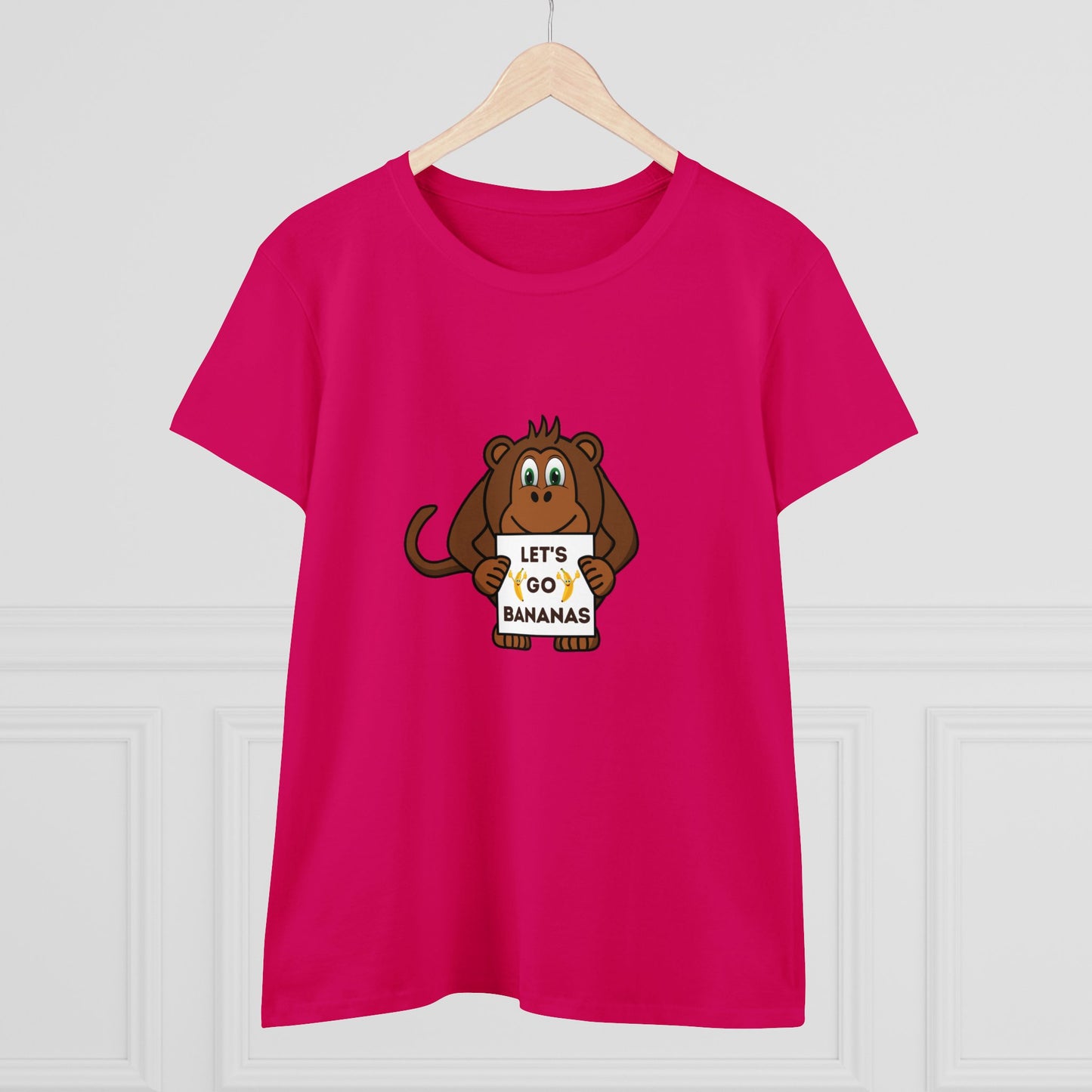 Monkey, Let's Go Bananas, Animals- Adult, Semi-fitted, T-shirt