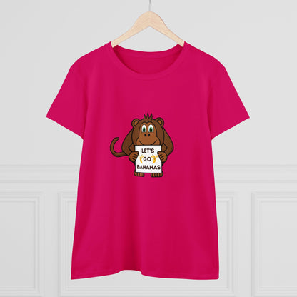 Monkey, Let's Go Bananas, Animals- Adult, Semi-fitted, T-shirt