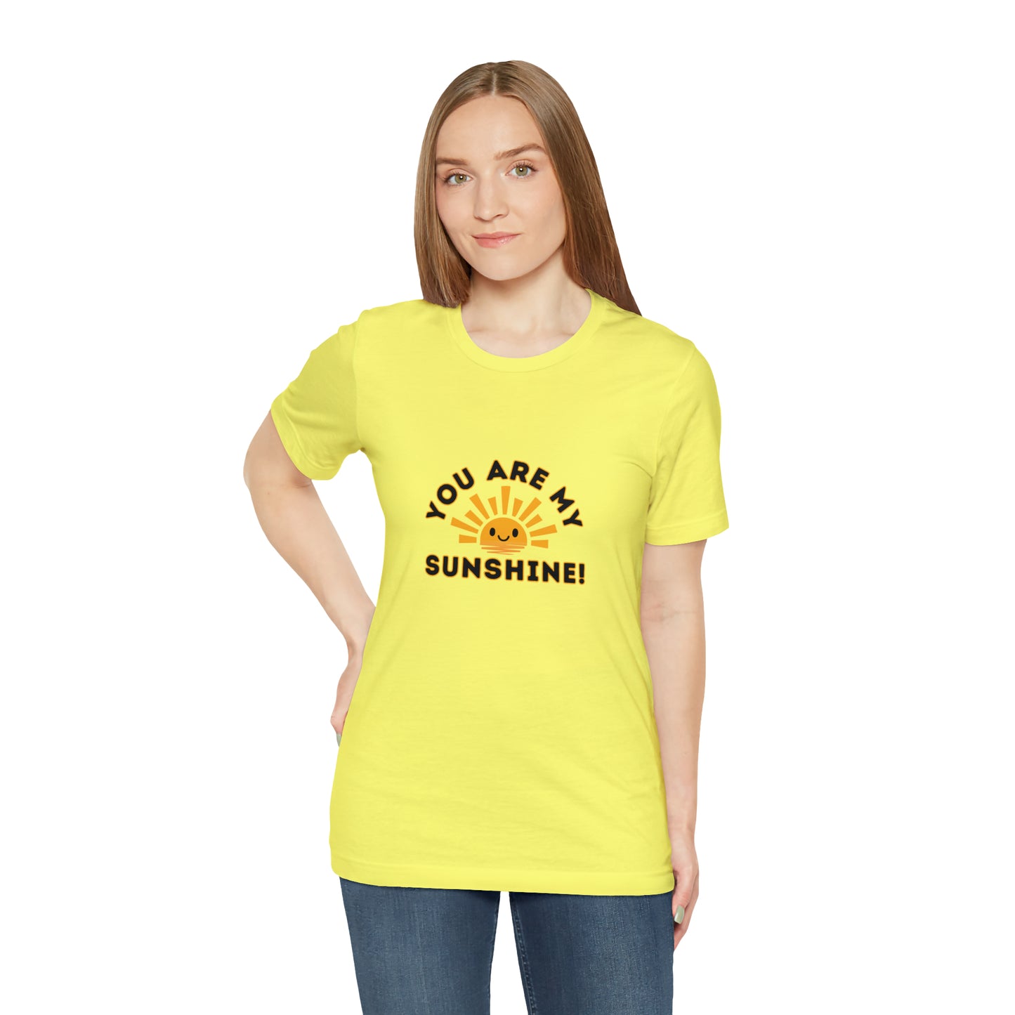 Positive, You Are My Sunshine, Happiness- Adult, Regular Fit, Soft Cotton, T-shirt