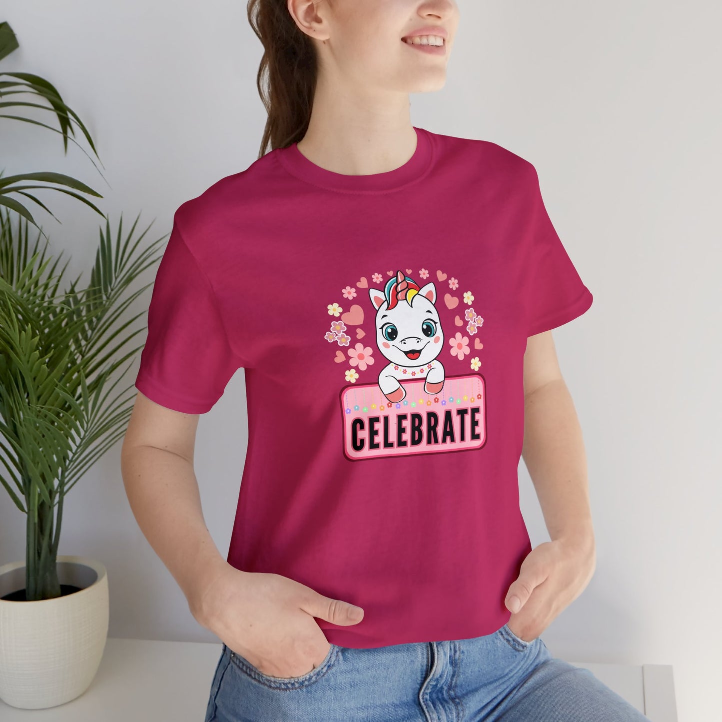 Fantasy, Unicorn, Celebrate, Positive, Event, Birthday- Adult, Regular Fit, Soft Cotton, T-shirt