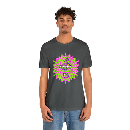 Colorful, Retro Mushrooms T-shirt- Adult, Regular Fit, Soft Cotton, T-shirt