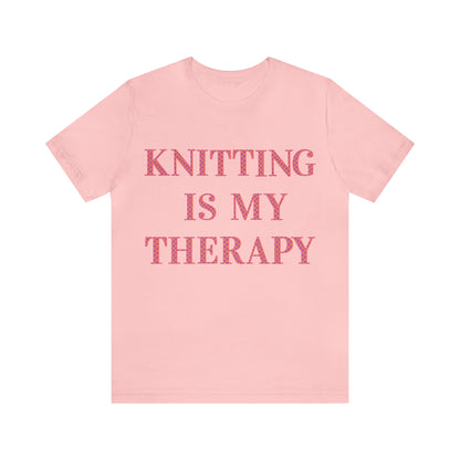 Knitting Is My Therapy- Adult, Regular Fit, Soft Cotton T-shirt