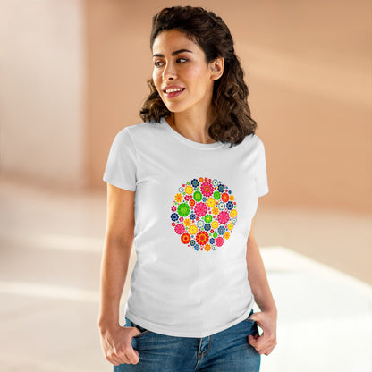 Colorful, Nature, Flowers- Adult, Semi-fitted, T-shirt