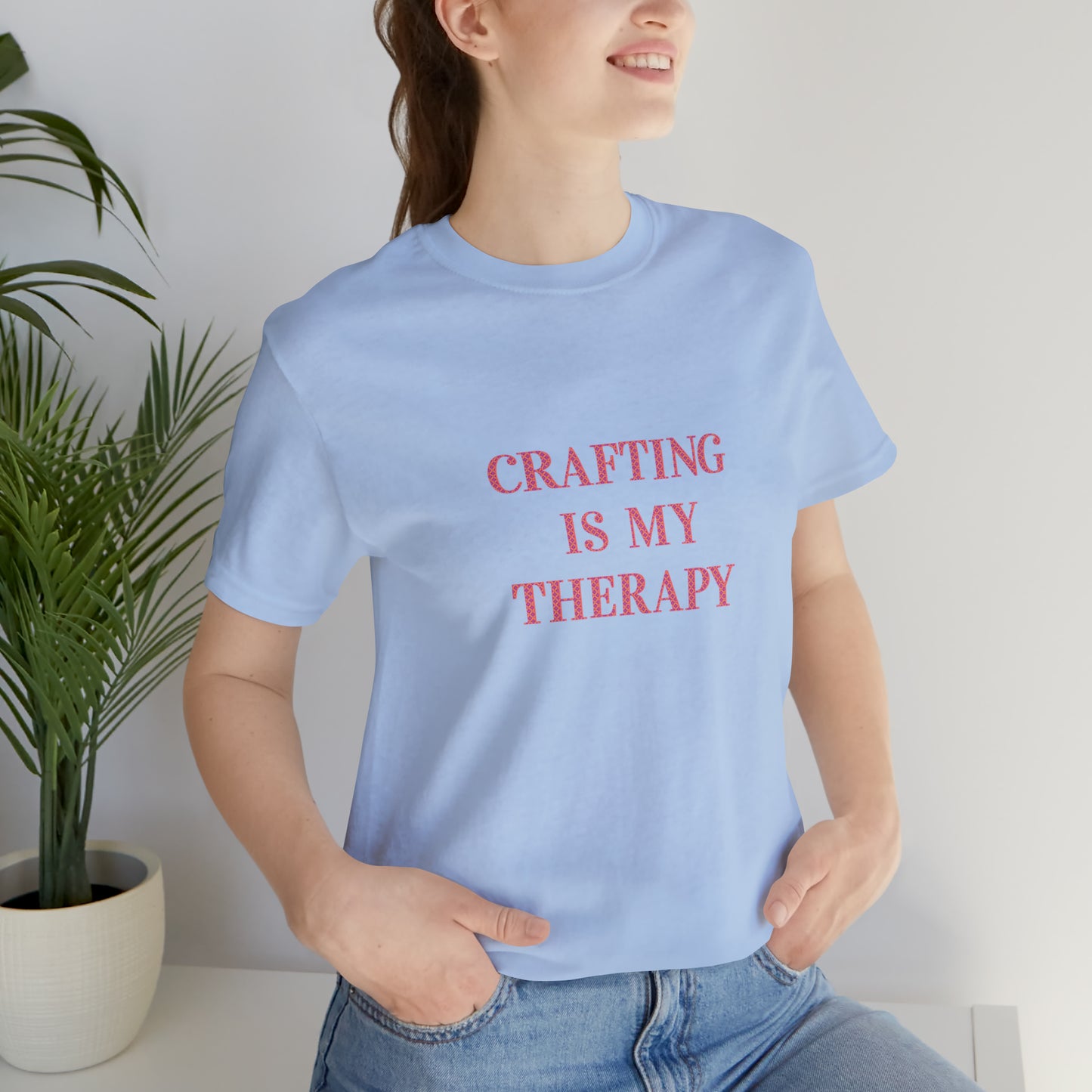 Crafting Is My Therapy- Adult, Regular Fit, Smaller Size Image, Soft Cotton, T-shirt