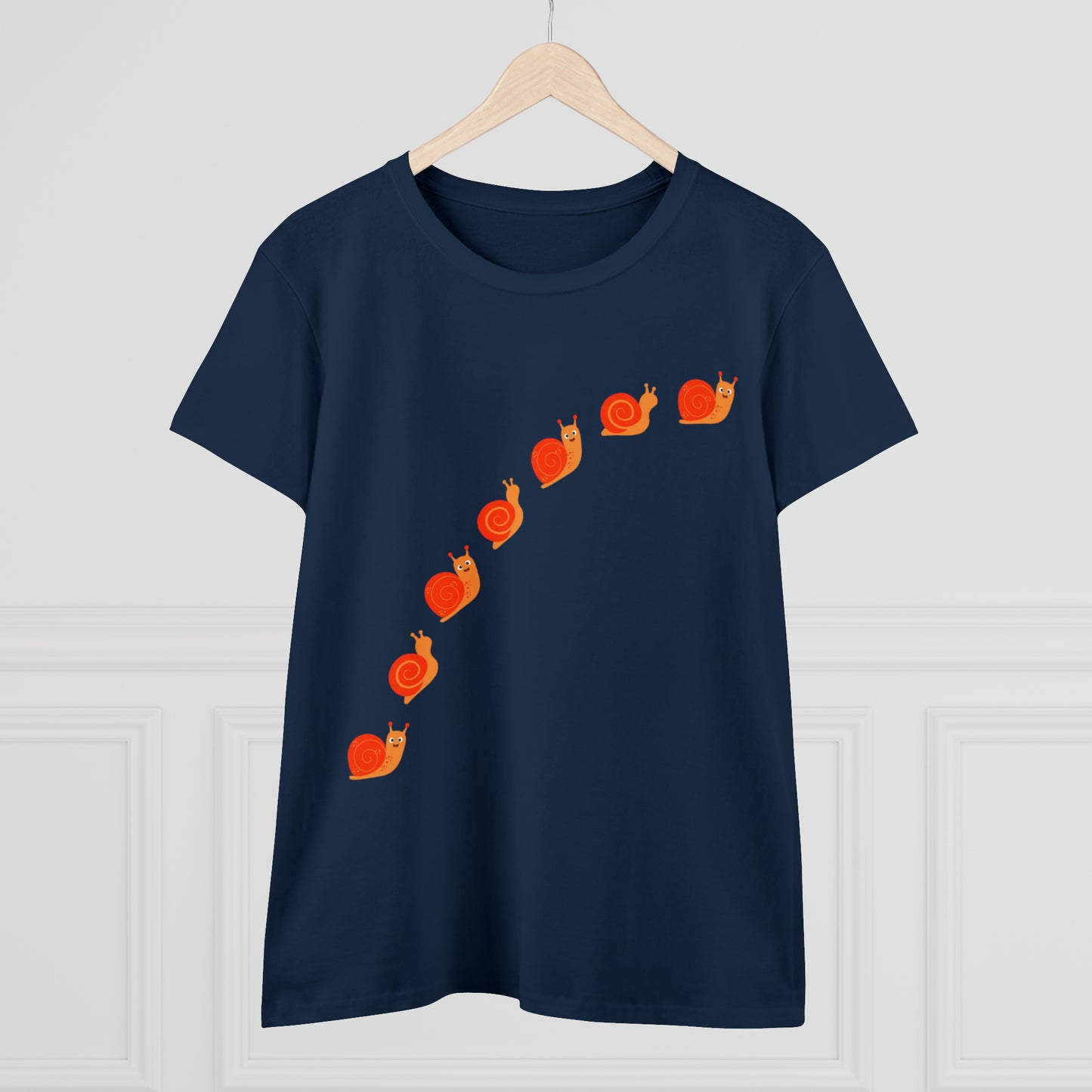 Snail Crossing Bugs, Animals, Nature, Plants, Garden- Adult, Semi-fitted, T-shirt
