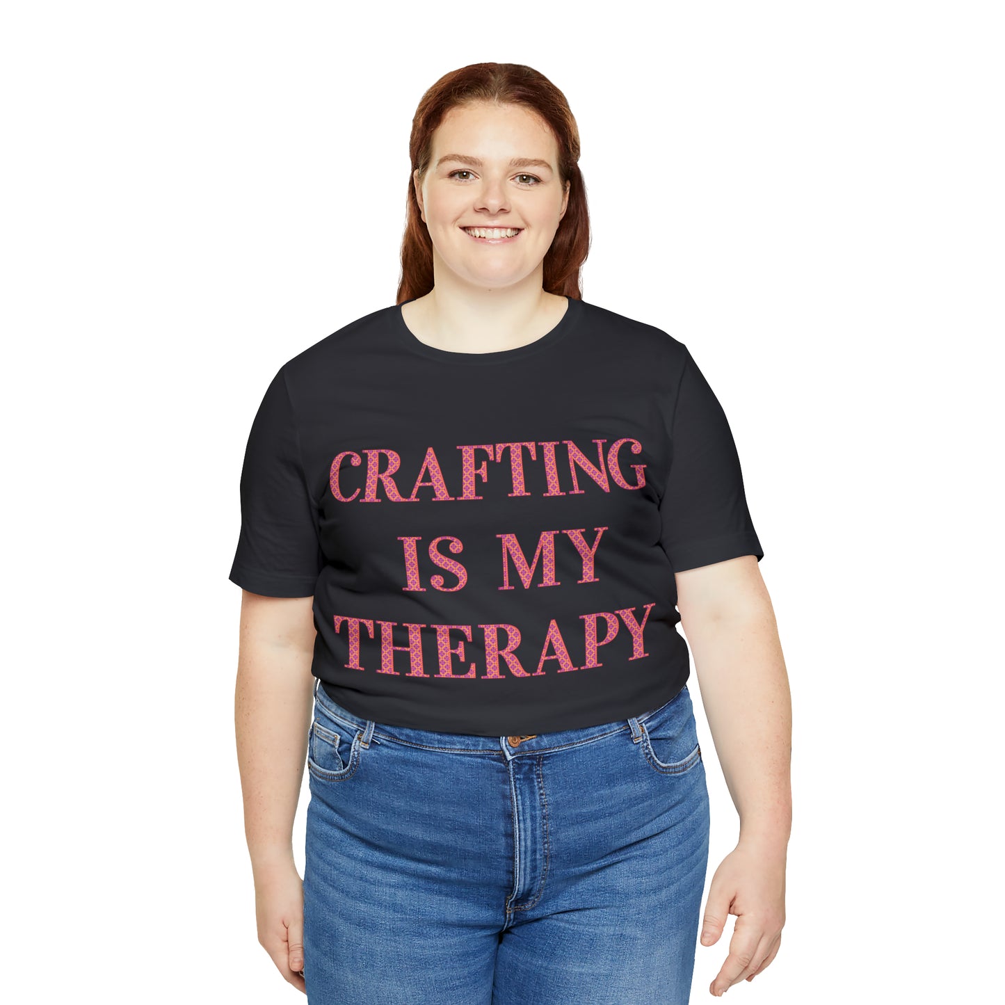 Crafting Is My Therapy- Adult, Regular Fit, Soft Cotton, Full Size Image, T-shirt