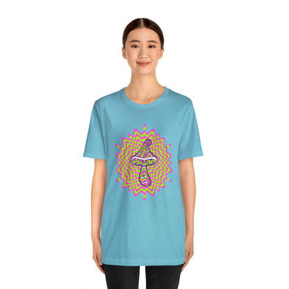 Colorful, Retro Mushrooms T-shirt- Adult, Regular Fit, Soft Cotton, T-shirt