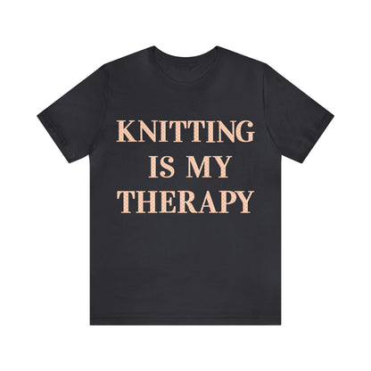 Knitting Is My Therapy- Adult, Regular Fit, Soft Cotton T-shirt
