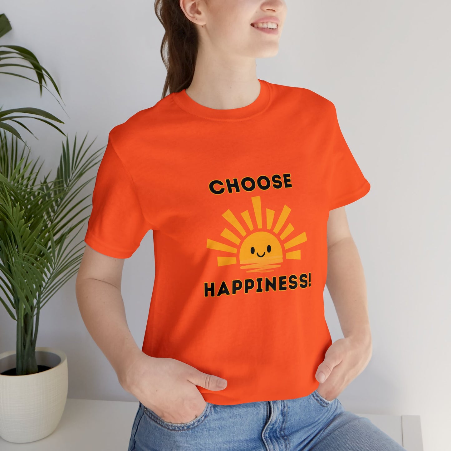 Positive, Choose Happiness- Adult, Regular Fit, Soft Cotton, T-shirt