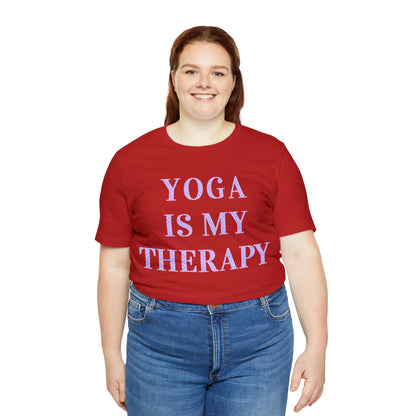 Yoga Is My Therapy- Adult, Regular Fit, Soft Cotton, Full Size Image, T-shirt