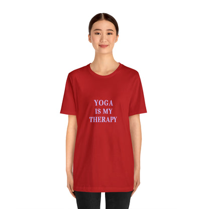 Yoga Is My Therapy- Adult, Regular Fit, Soft Cotton, Smaller Size Image, T-shirt