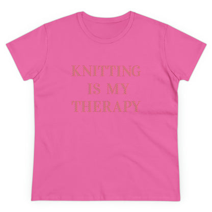 Knitting Is My Therapy- Adult, Semi-fitted T-shirt